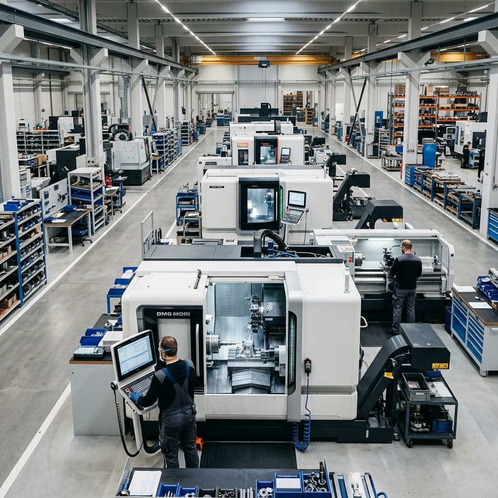 CNC machining cell for precision miniature screw components